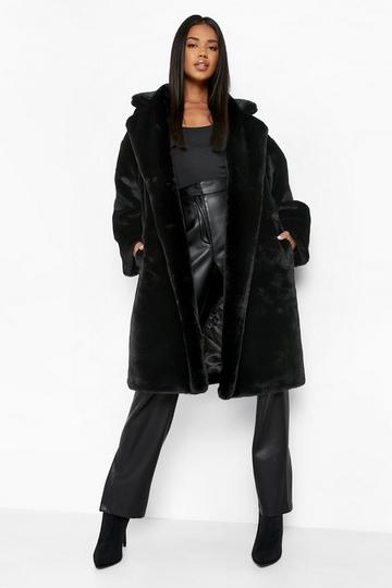 Luxe Faux Fur Oversized Coat black