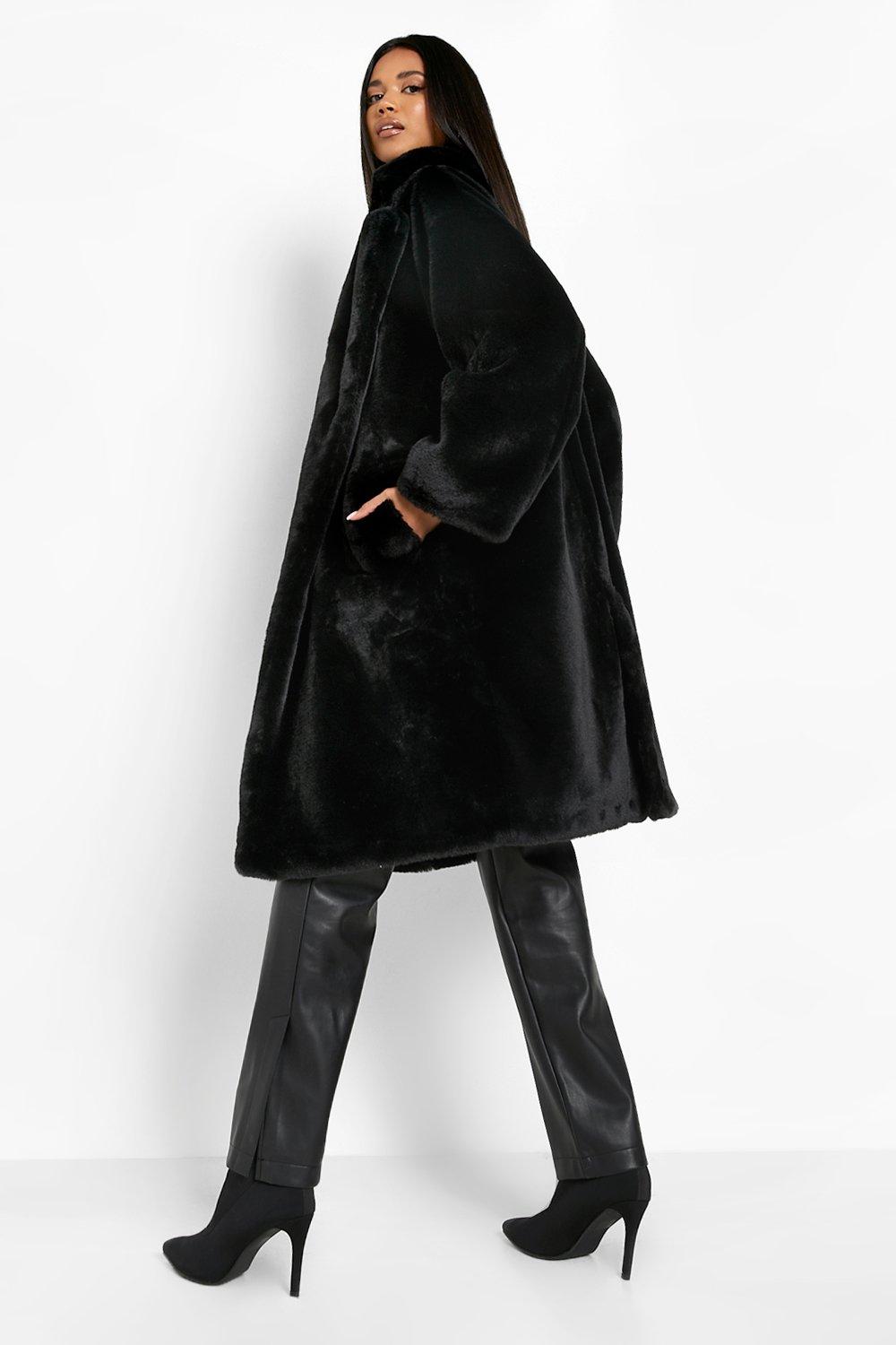 Boohoo long 2025 fur coat