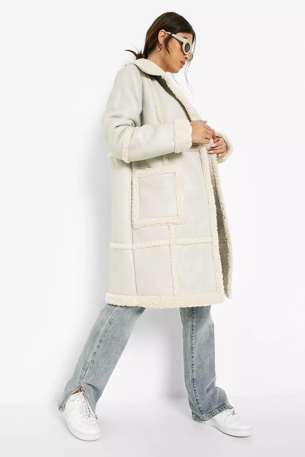 Longline hot sale aviator coat