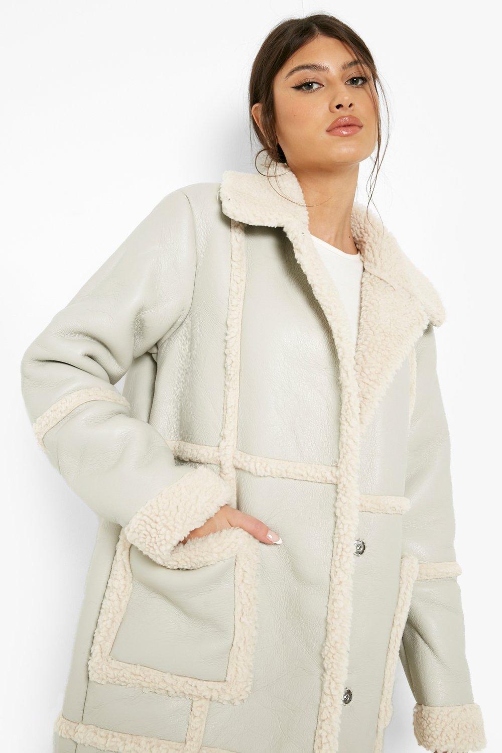 lipsy bonded faux fur trim jacket