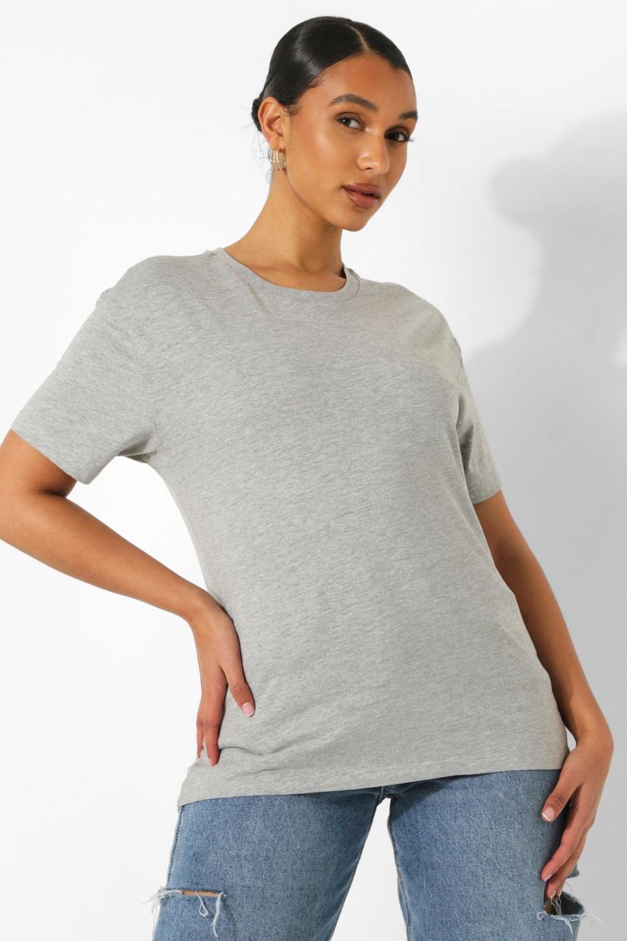 Grey marl Oversized Short Sleeve T Shirt image number 1