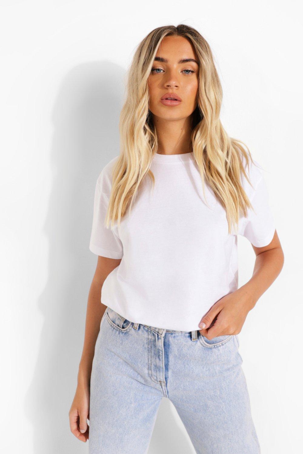 Camiseta blanca ancha mujer shop