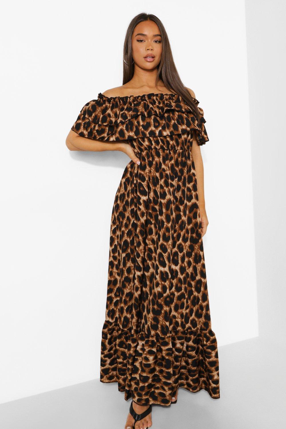 Boohoo leopard sale maxi dress