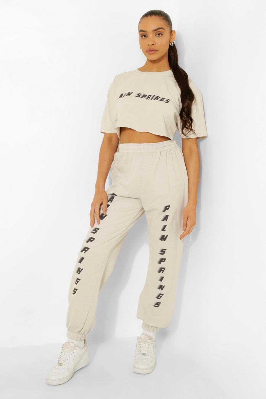 Ecru Overdyed Palm Springs Cropped Tracksuit image number 1