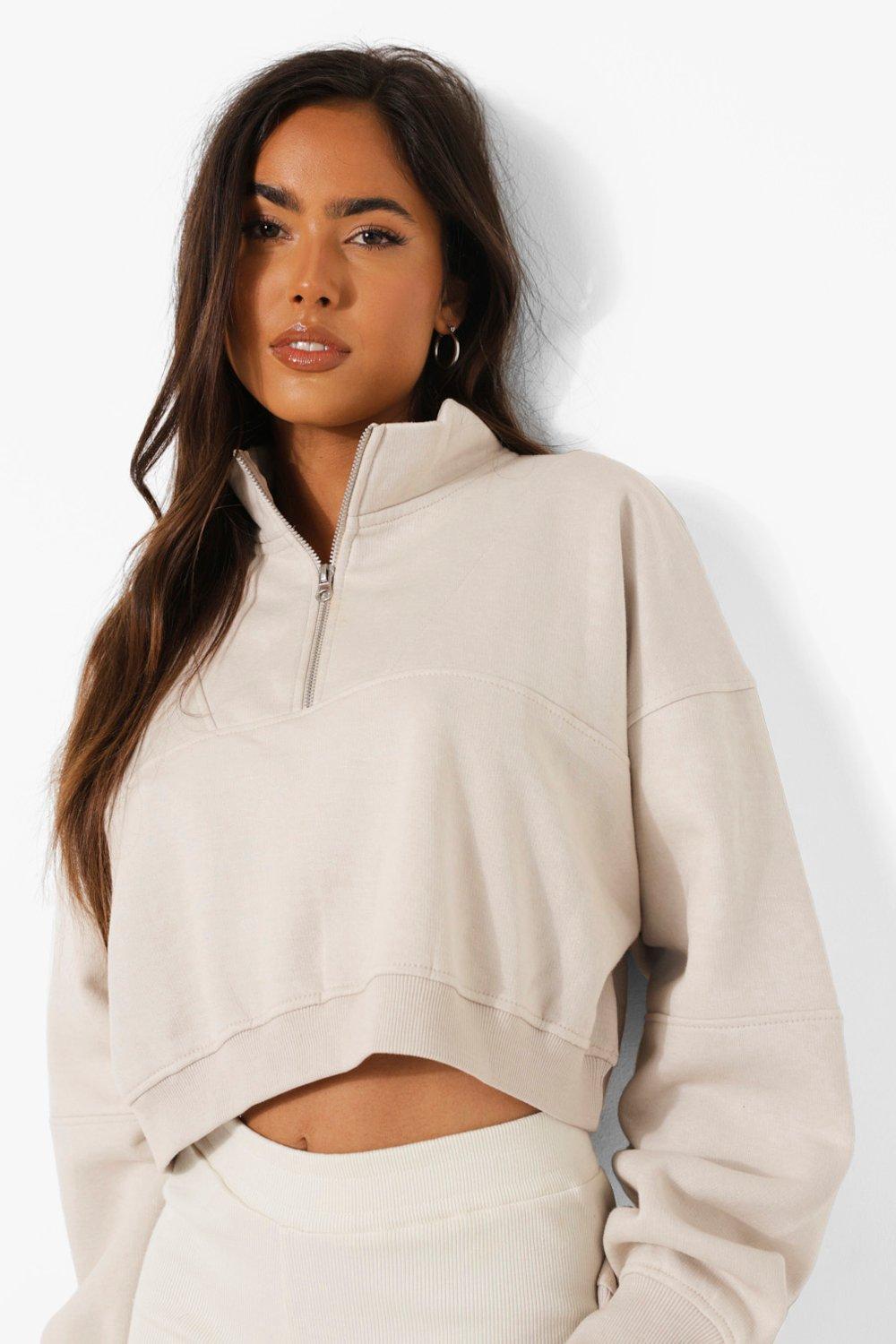 Half zip cropped on sale sweater