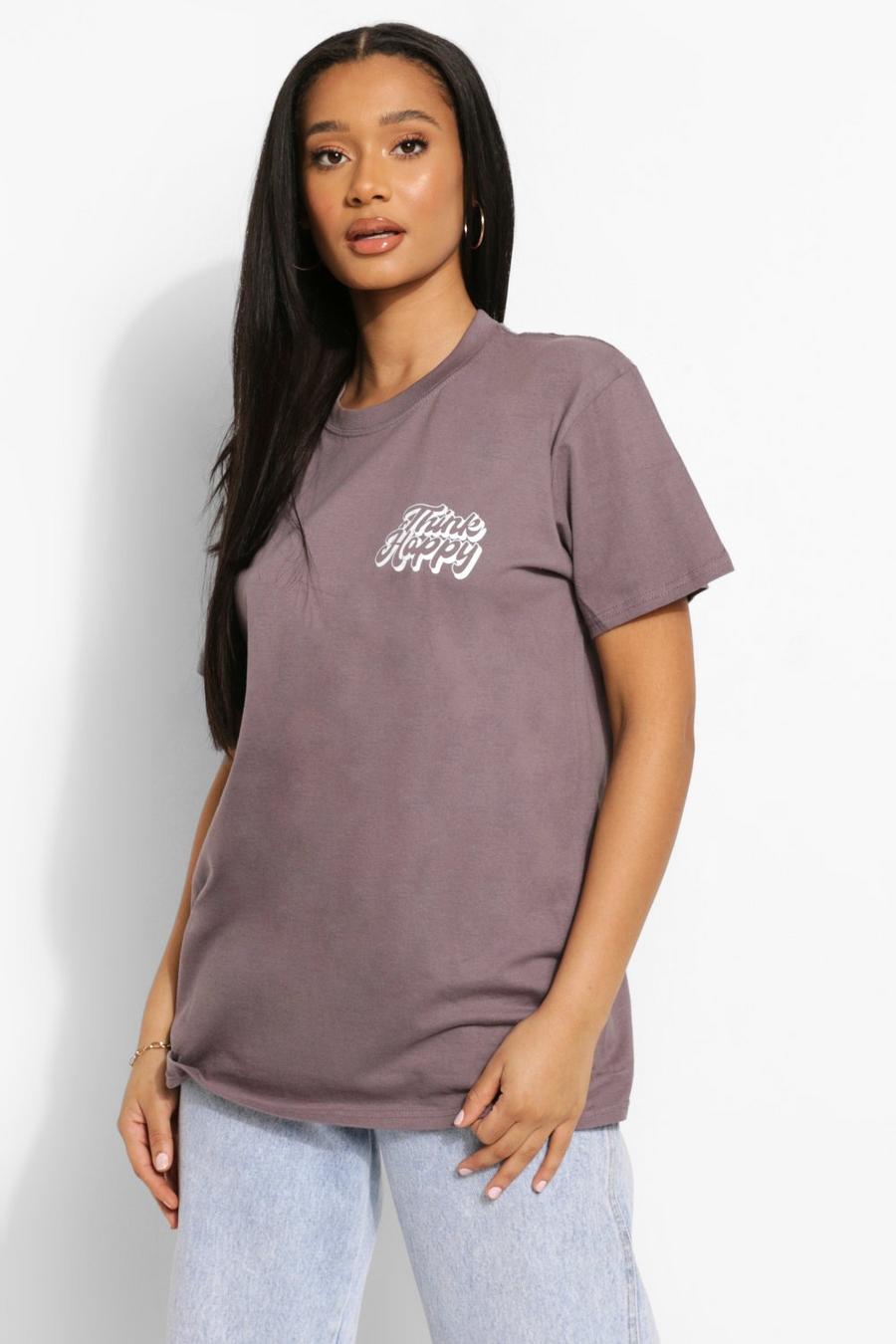 T-shirt oversize imprimé poche, Charcoal image number 1