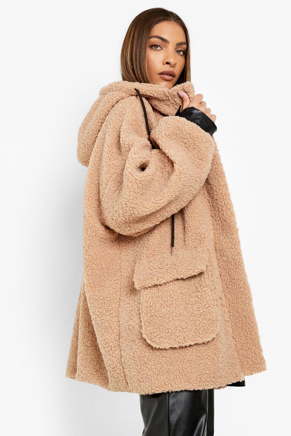 Parka con capucha de borreguito sint tico