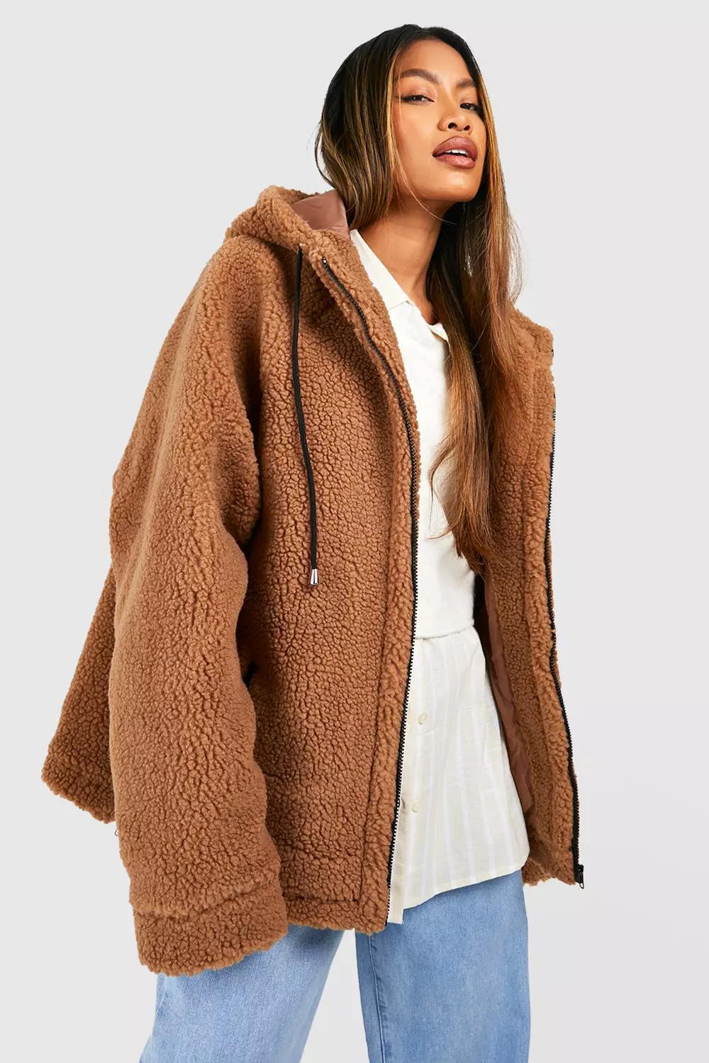 Camel shop teddy jacket