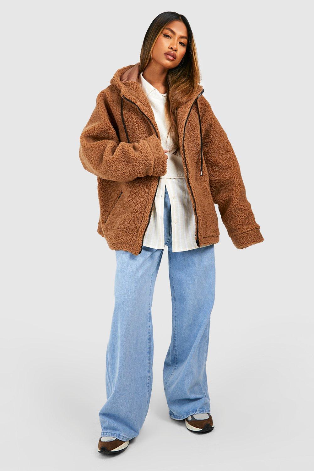 Camel oversized teddy on sale coat