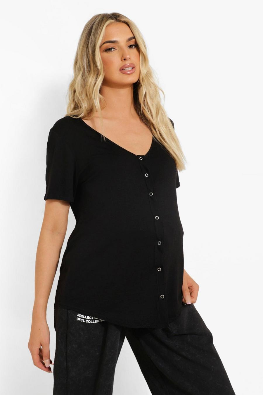 Maternité - T-shirt à boutons pression, Black image number 1