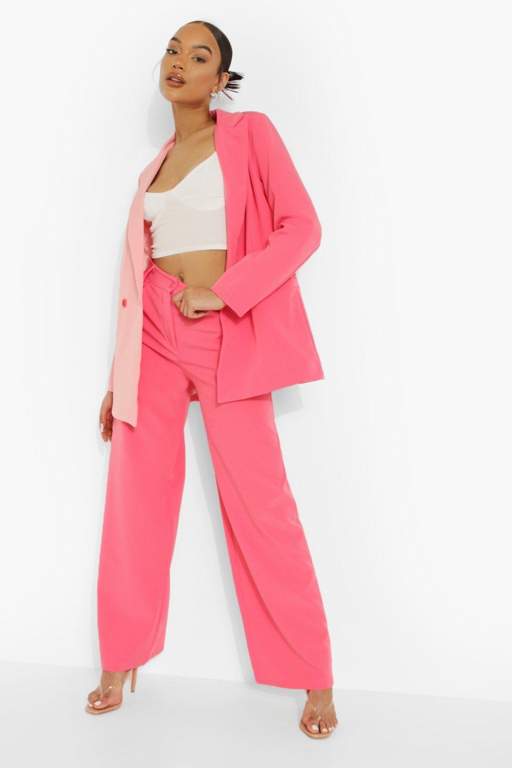 022323 The Pink Spring Vibes Colors Block 2 Pieces Blazer & Pant