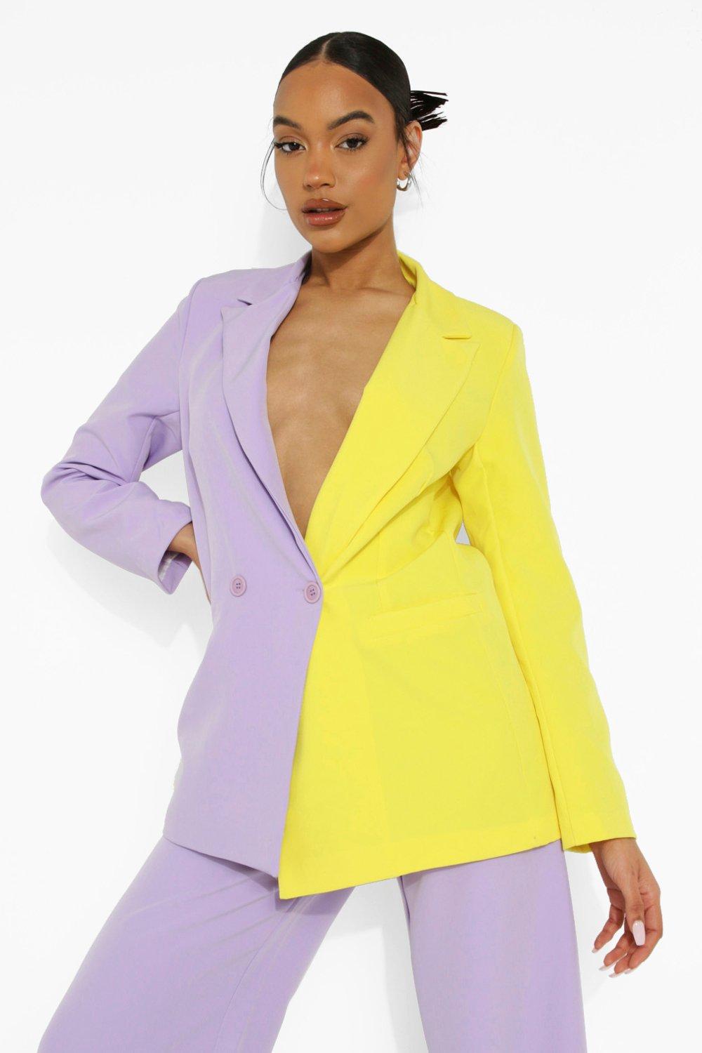 Lilac & Lime Colour Block Blazer