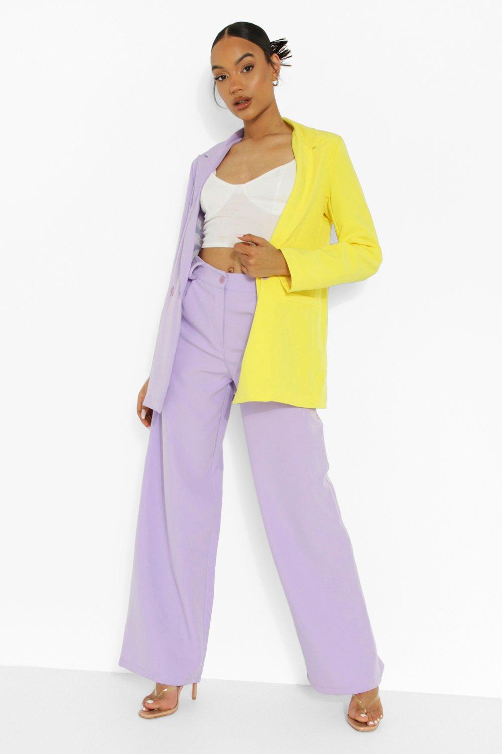 lilac straight leg trousers