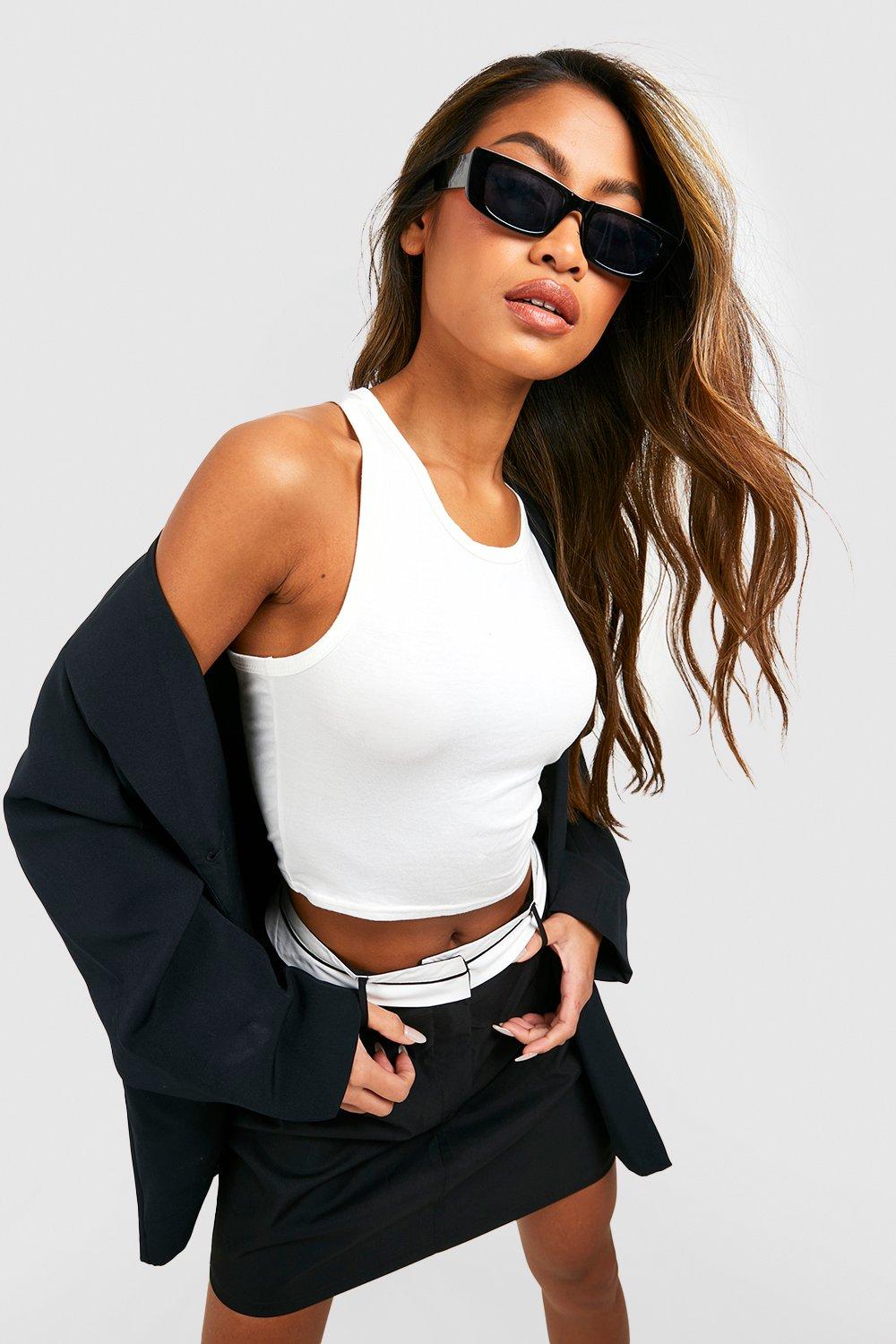 Racer Crop Top | boohoo USA Racer Crop Top | boohoo USA
