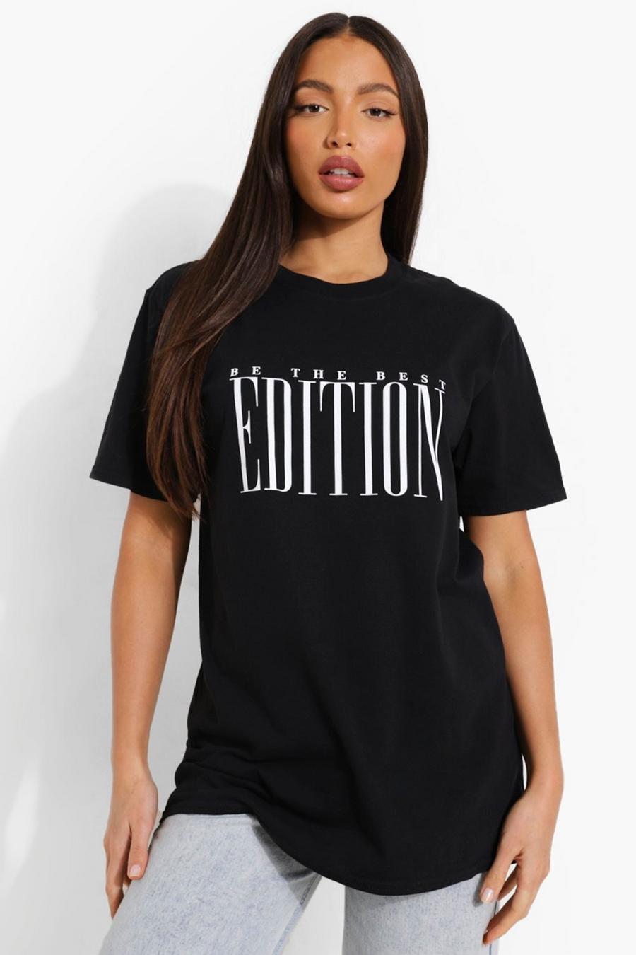 Tall T-Shirt in Übergröße mit „Be The Best Edition“-Print , Schwarz image number 1