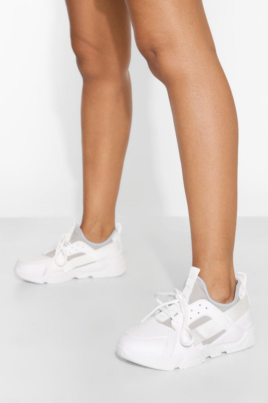 White Sporty Chunky Sneakers image number 1