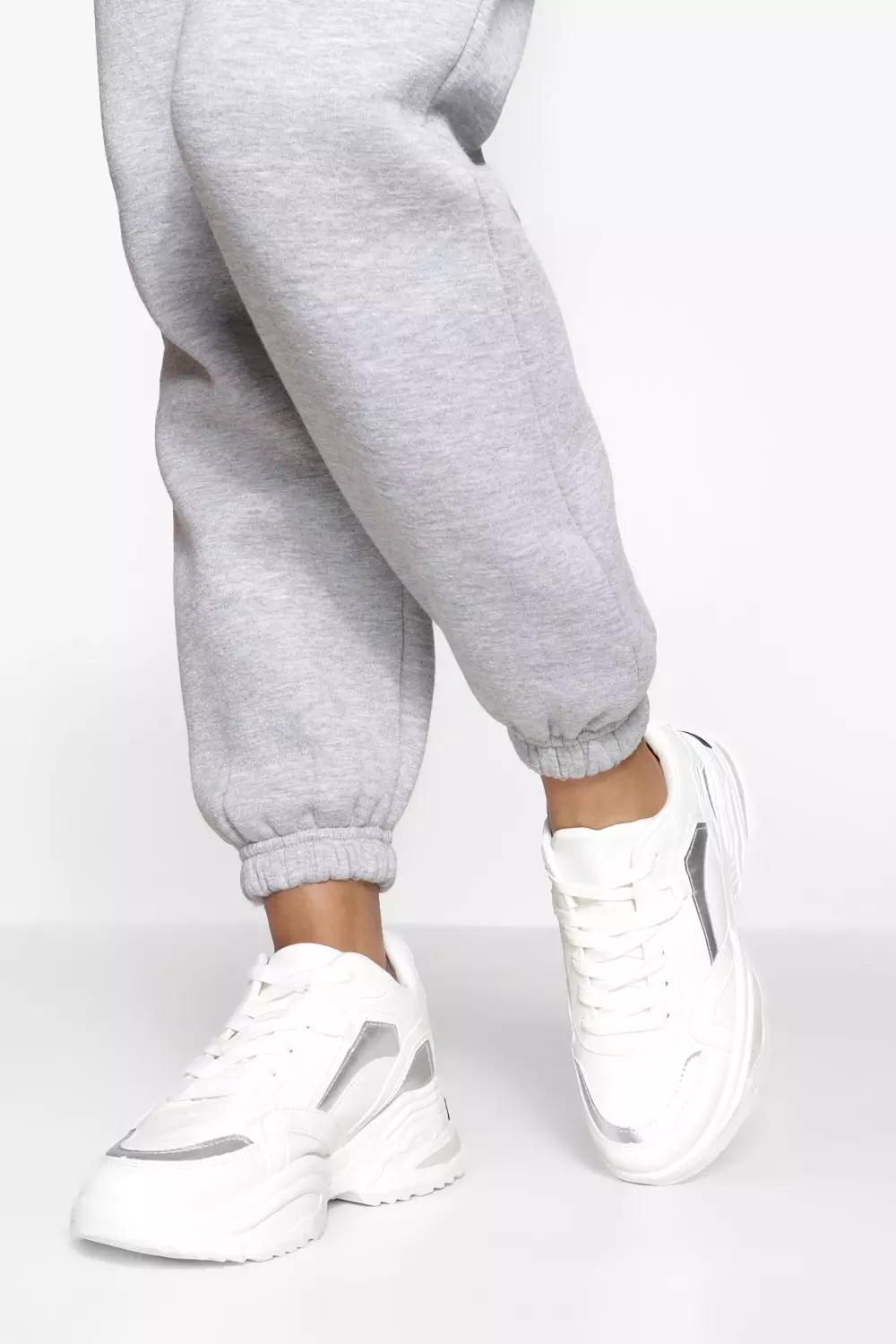 Boohoo white best sale chunky trainers