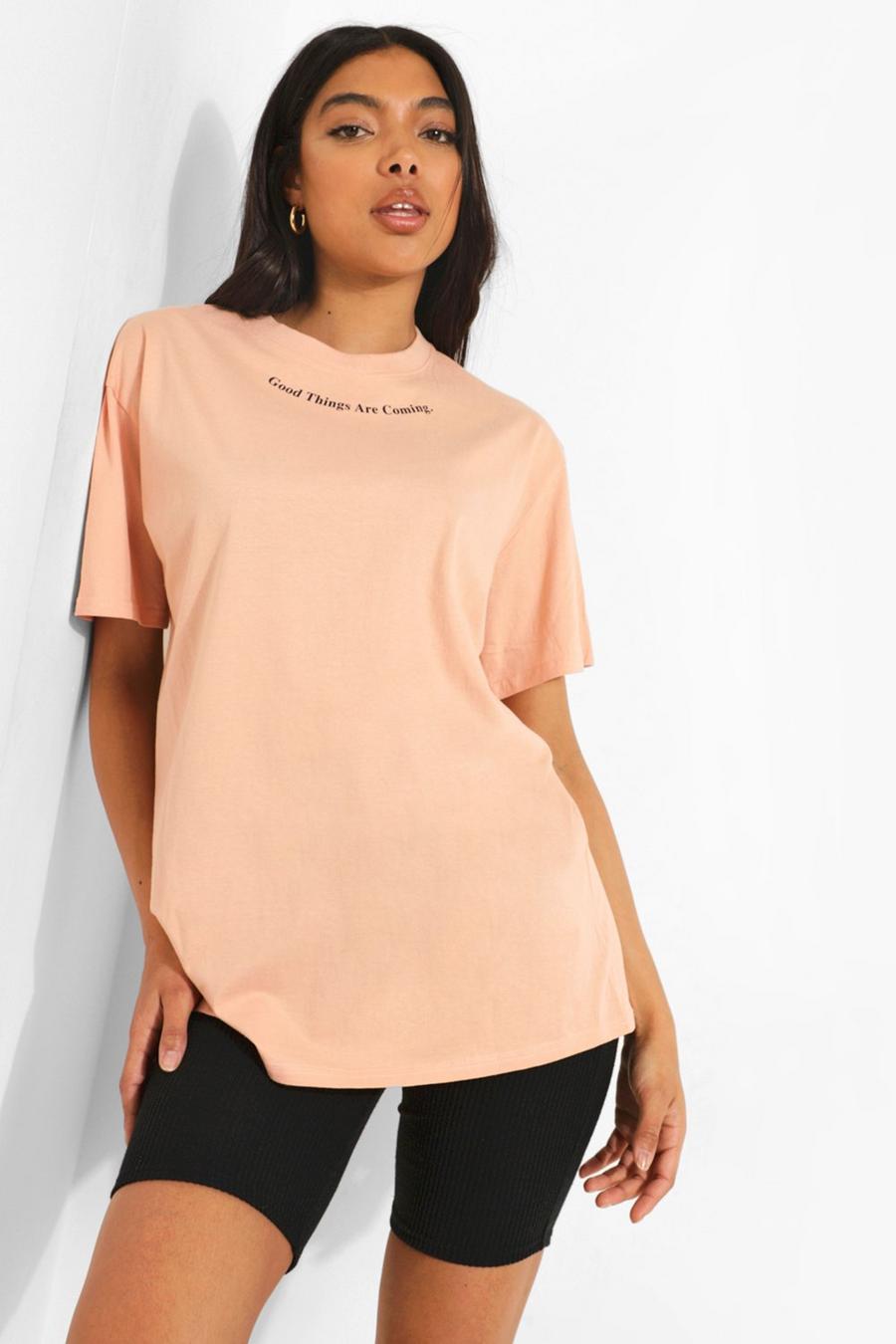 Tall - T-shirt oversize Good Things Are Coming, Pink image number 1