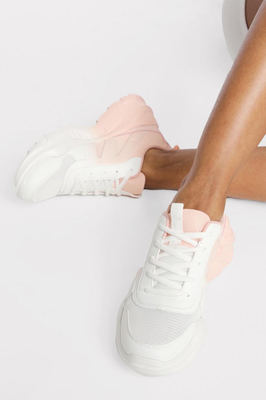 Nude Ombre Chunky Sneakers image number 1