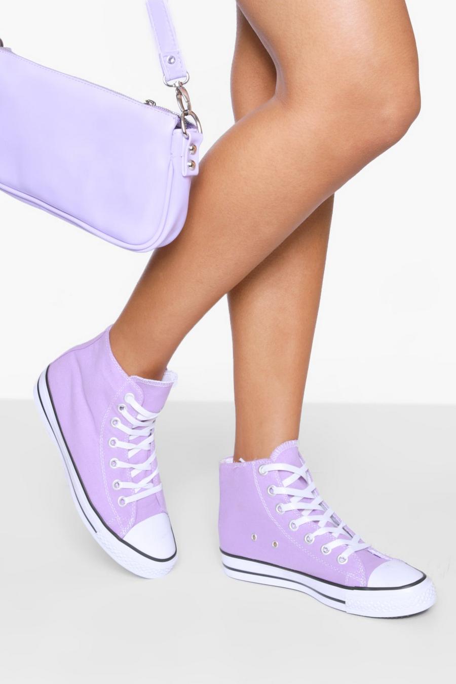 Lilac Pastel Canvas High Tops image number 1