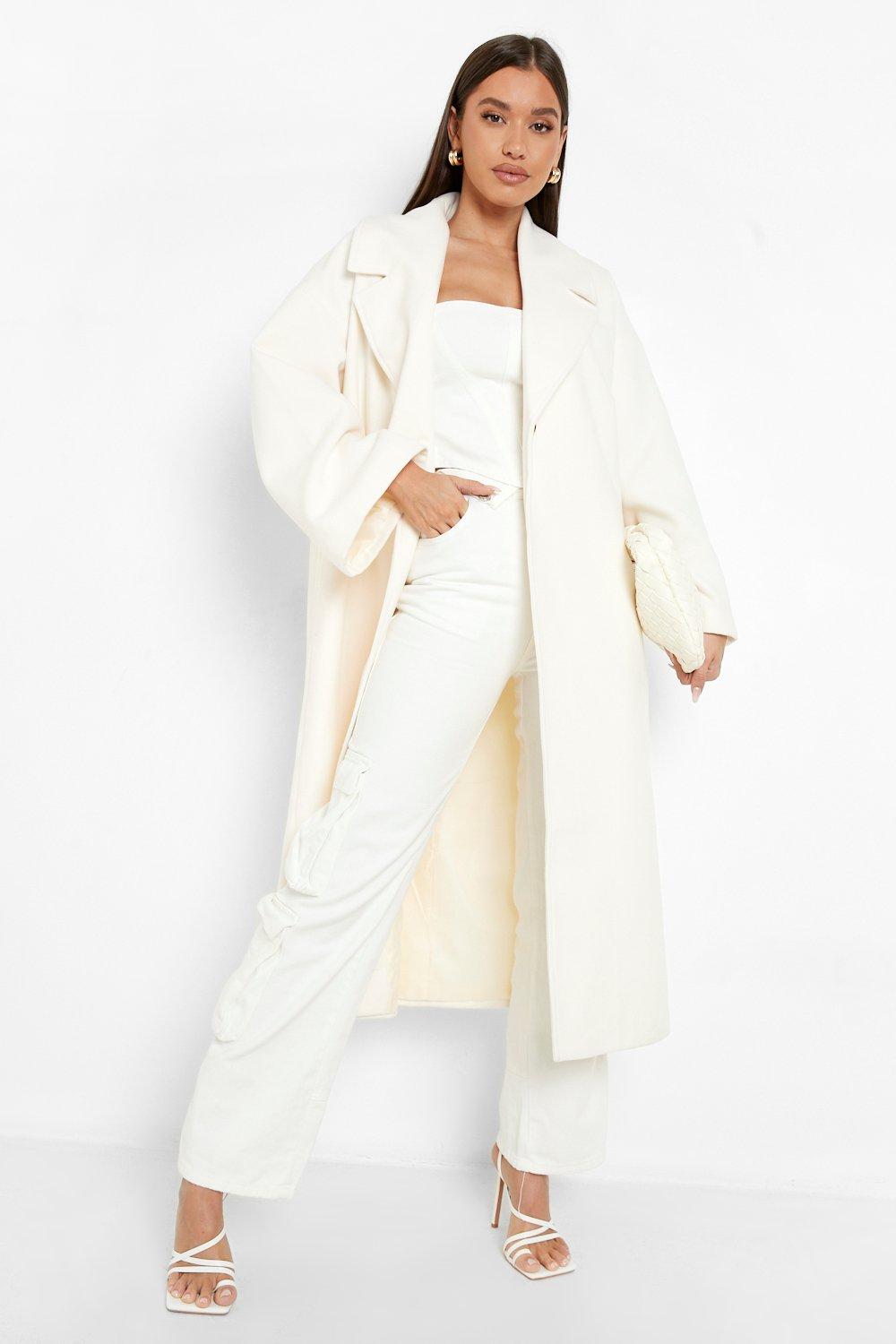 manteau long oversize blanc