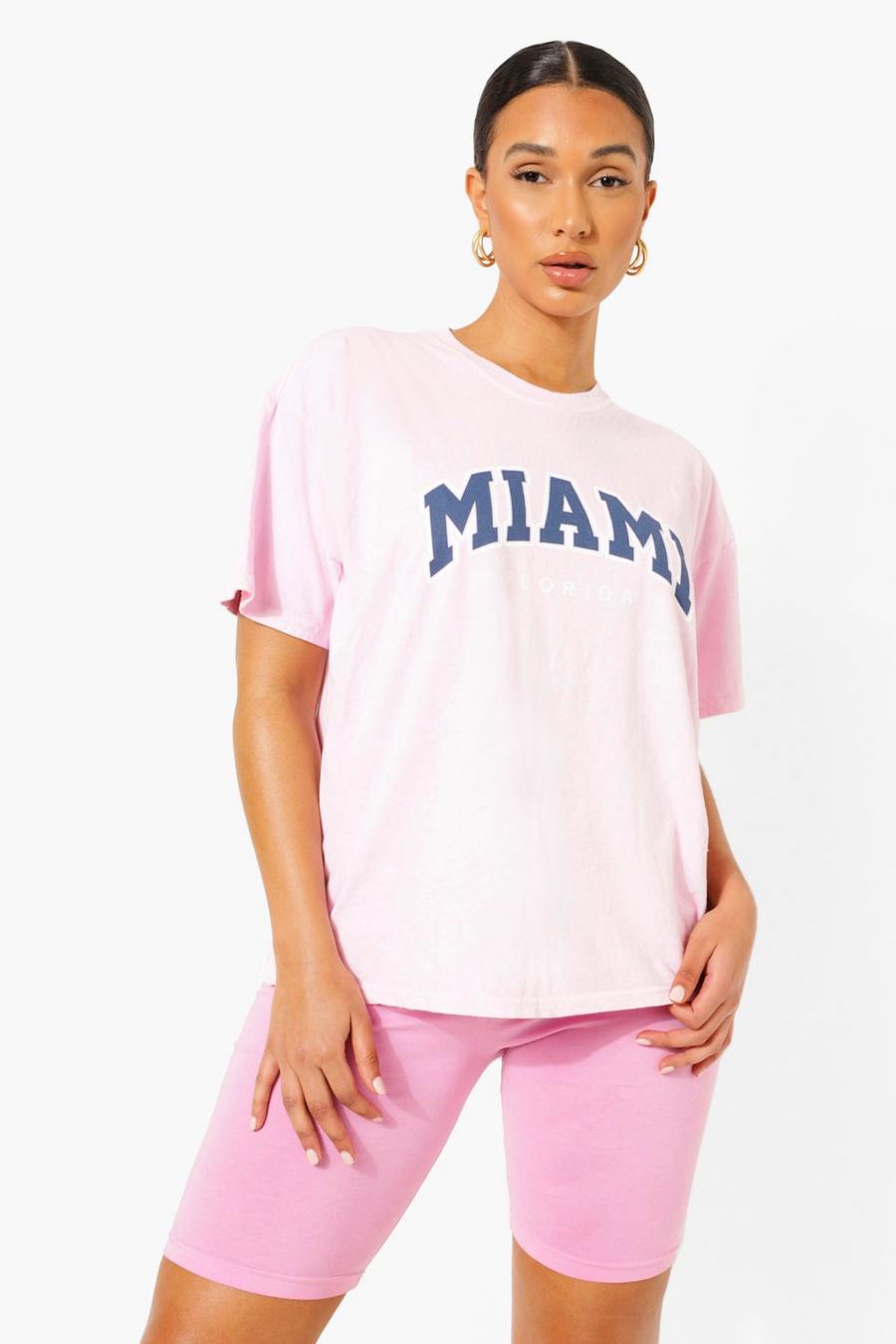 Light pink Overdyed Miami Oversized T-shirt image number 1