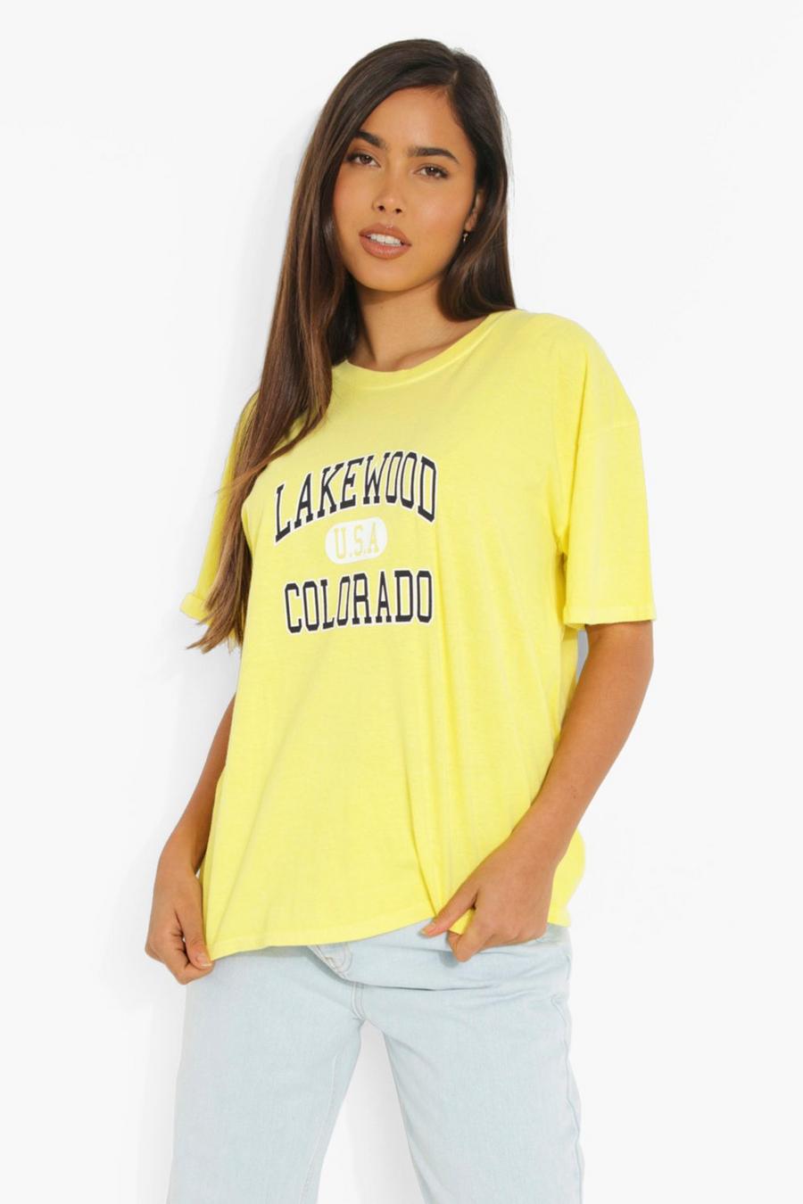 Lemon Overdyed Printed Oversized T-shirt image number 1