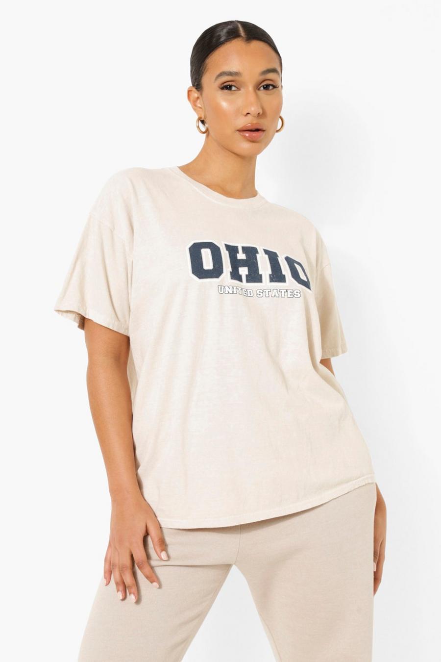Stone Overdyed Ohio Oversized T-shirt image number 1