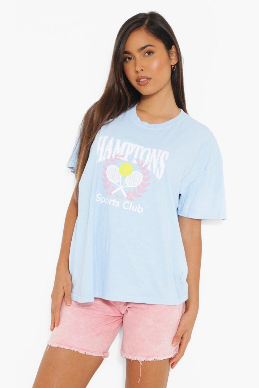Light blue Overdyed Hamptons Oversized T-shirt image number 1