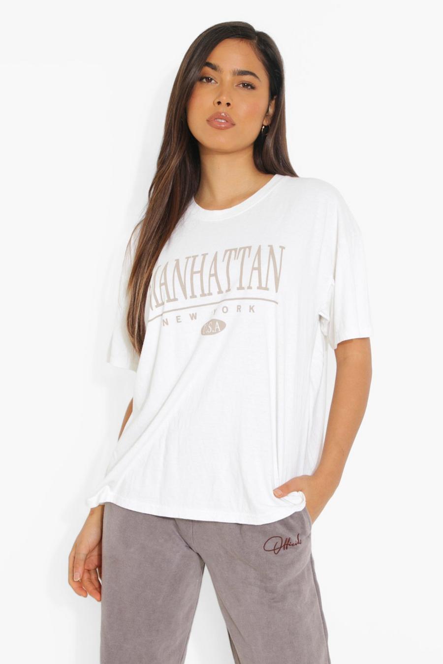 Ecru Overdyed Manhattan Oversized T-shirt image number 1