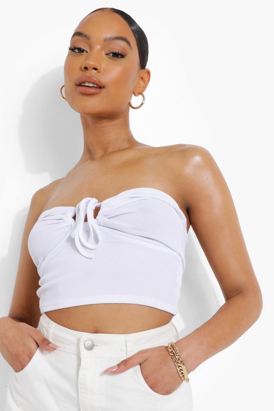 White O Ring Detail Bandeau Top image number 1