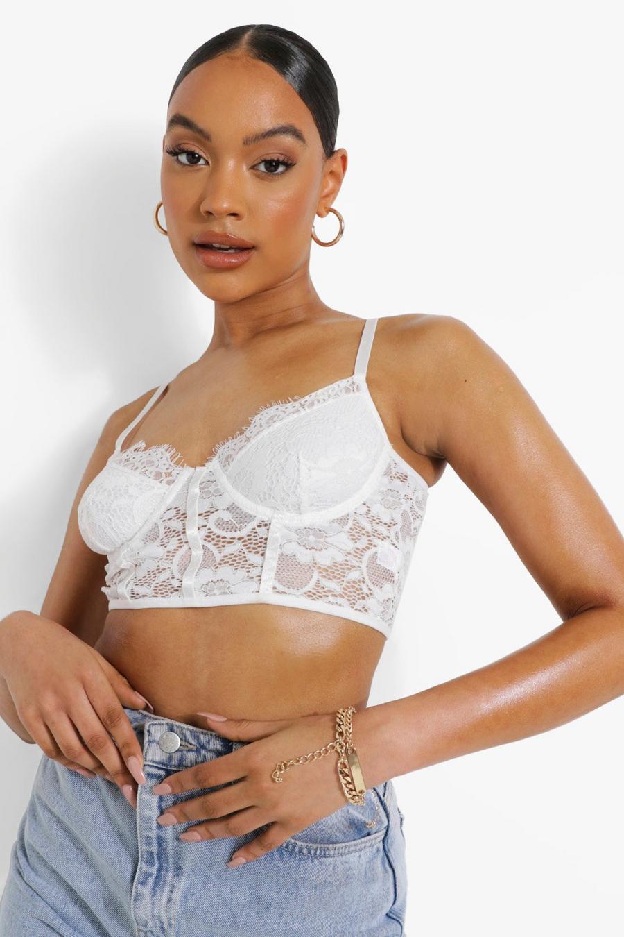 White Lace Bralette image number 1