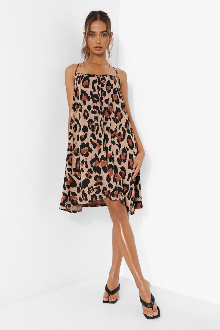 Stone Leopard Print Swing Dress image number 1