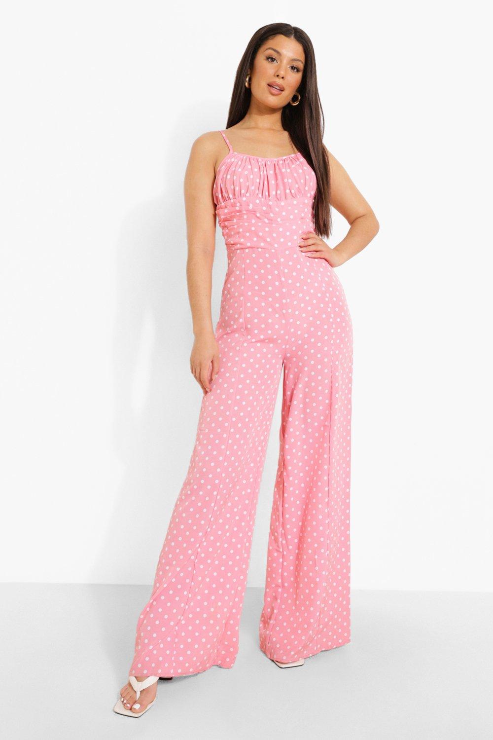 Pink polka store dot jumpsuit