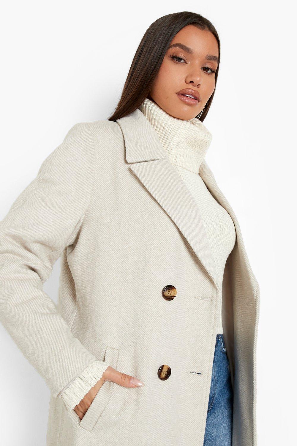 Cream herringbone coat online