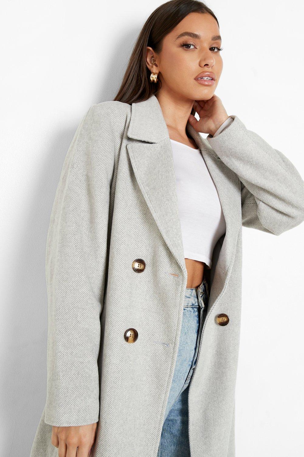 womens grey herringbone coat