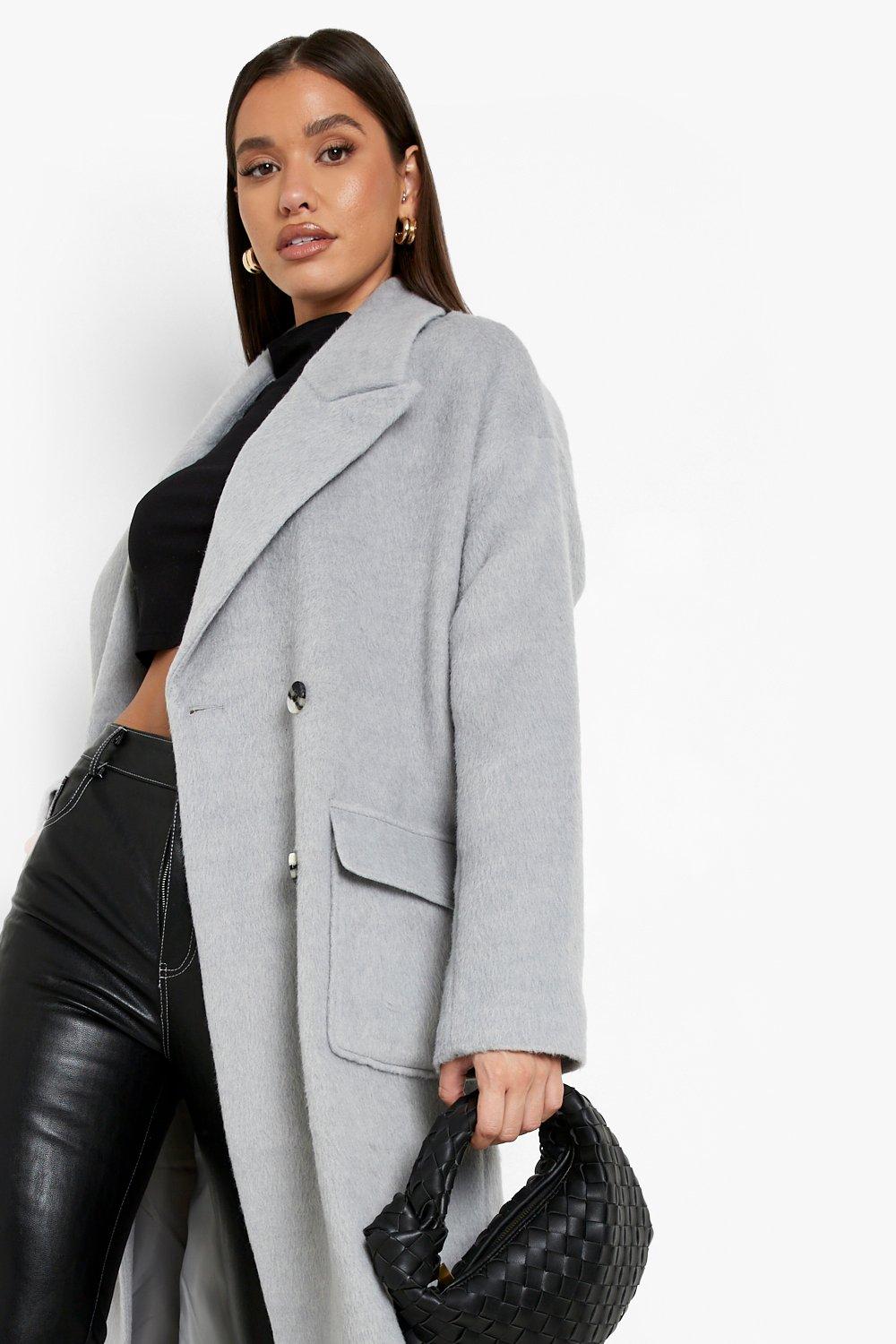 Grey Wool Look Coat