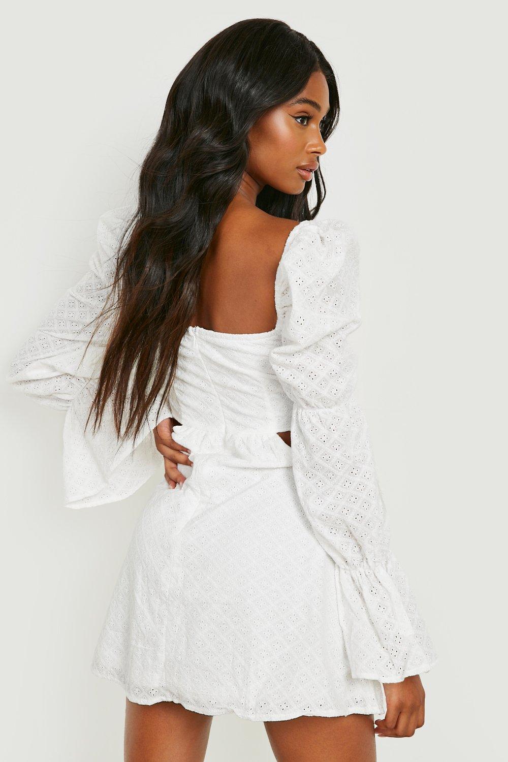 Boohoo white dress sale