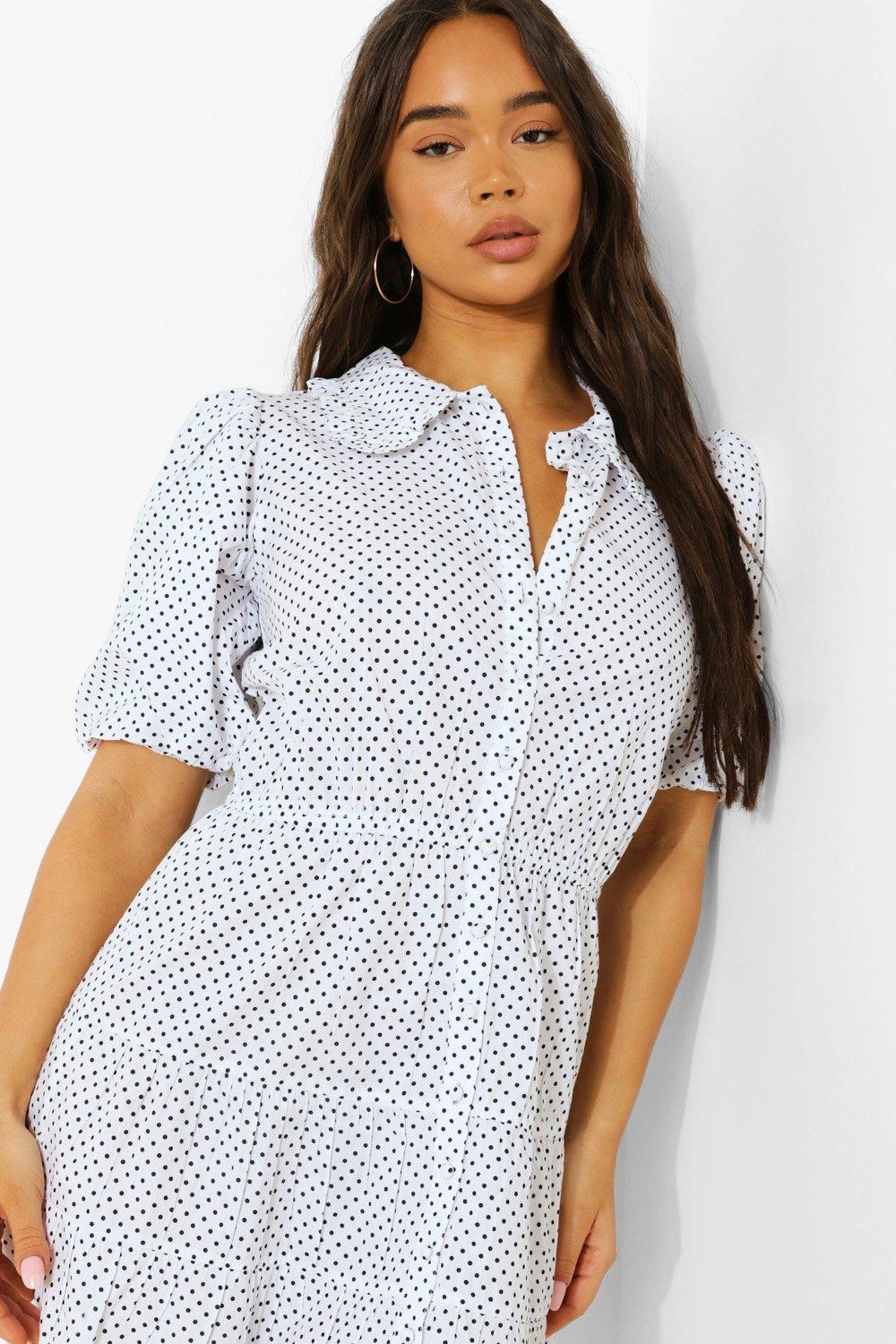 Boohoo white best sale shirt dress