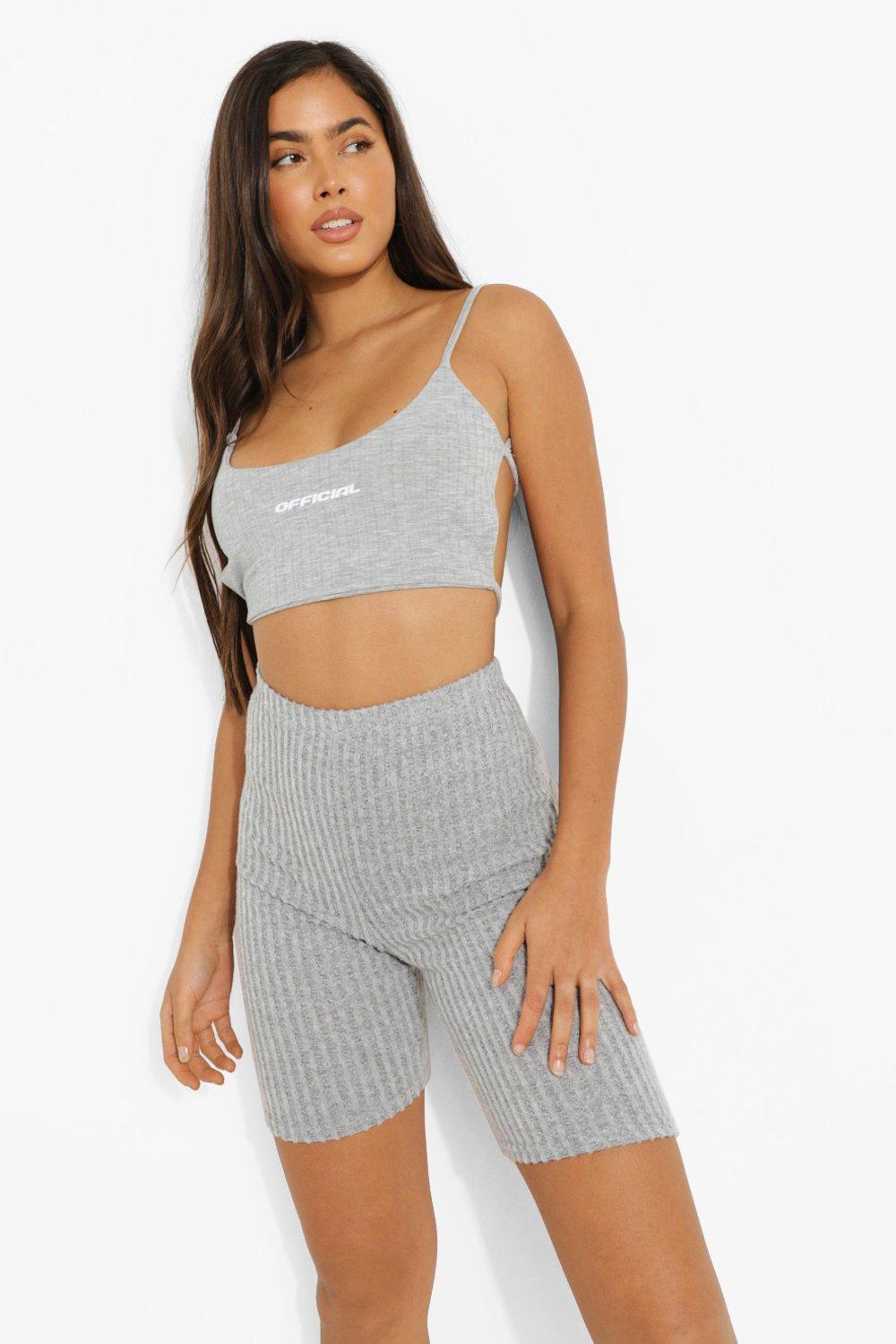 boohoo grey cycling shorts