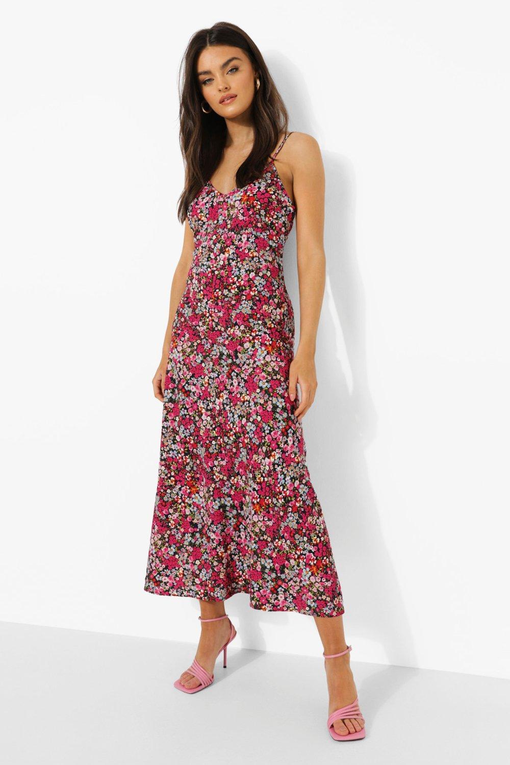 Floral Strappy Maxi Dress boohoo NZ