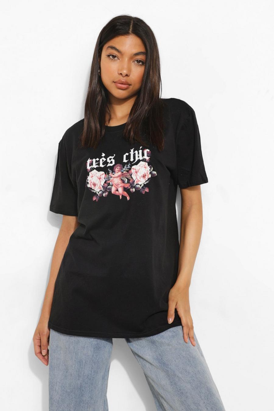 Black Tall Oversized Tres Chic T-shirt image number 1