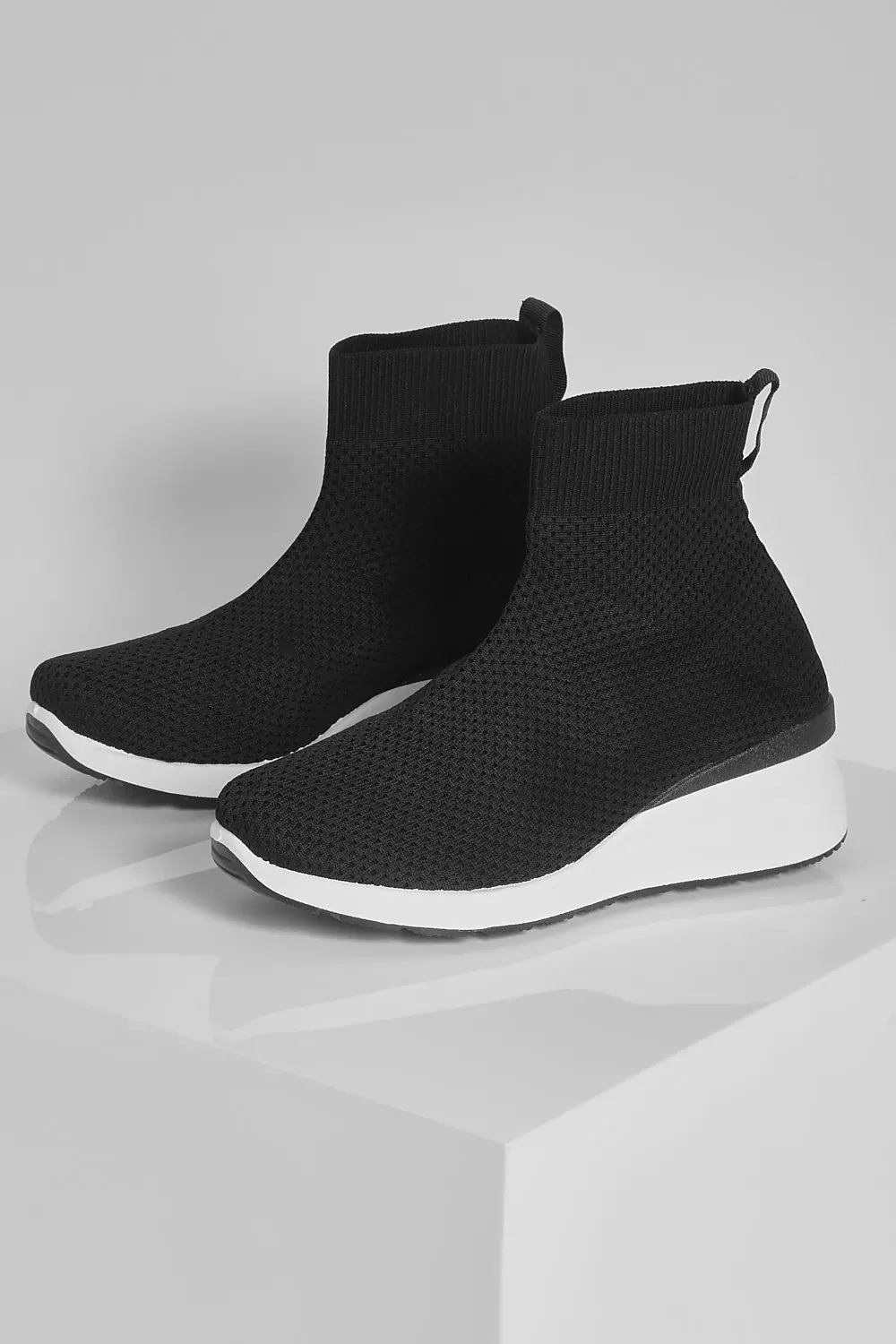 Black Chunky Sock Trainer alternative image