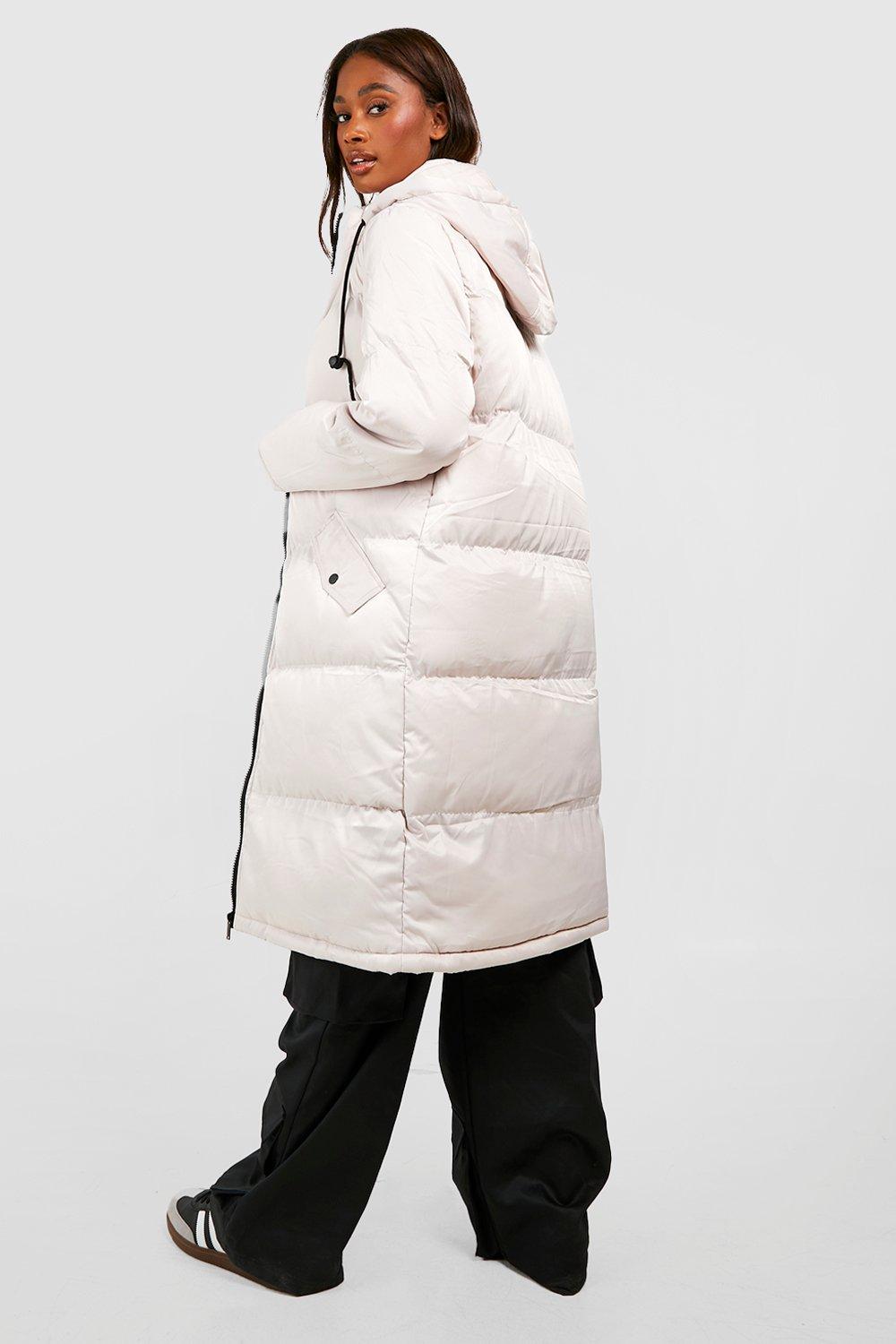 Longline Hooded Padded Puffer Jacket