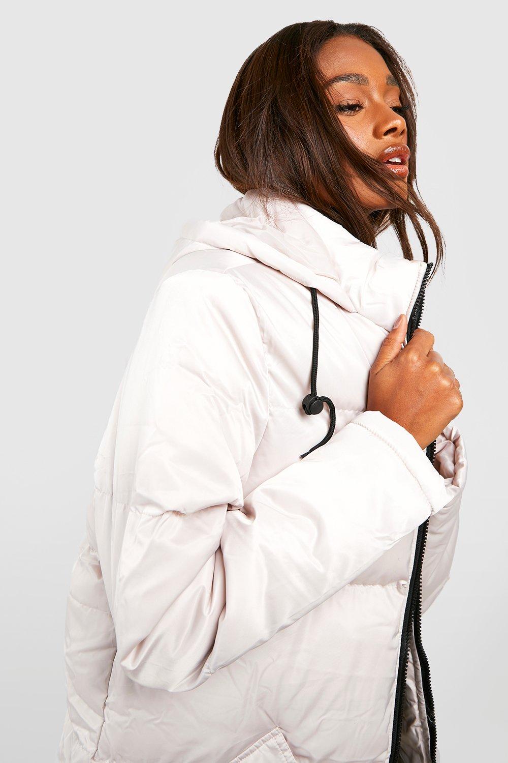 Boohoo white puffer store jacket