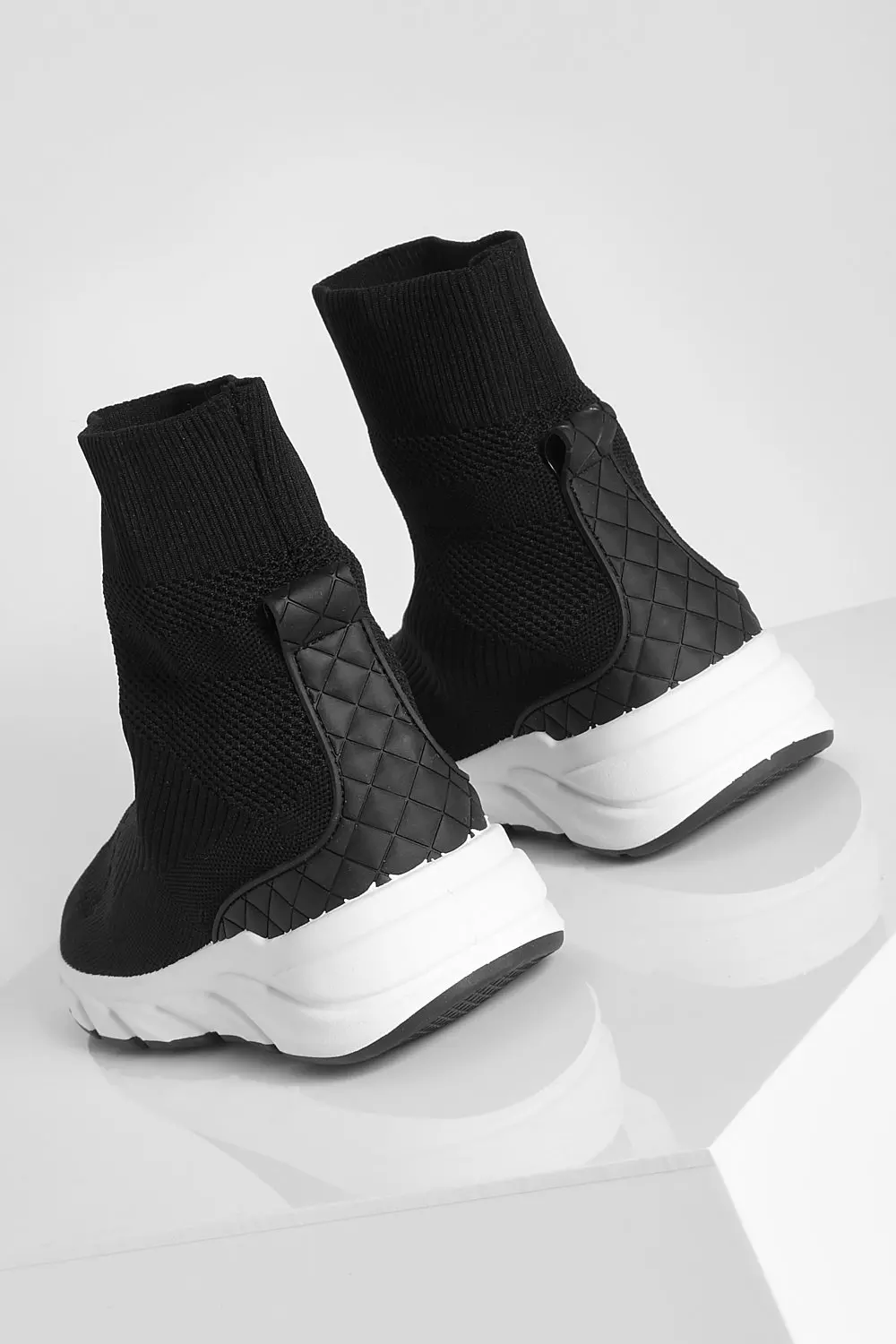 Contrast Sole Knitted Sock Trainer
