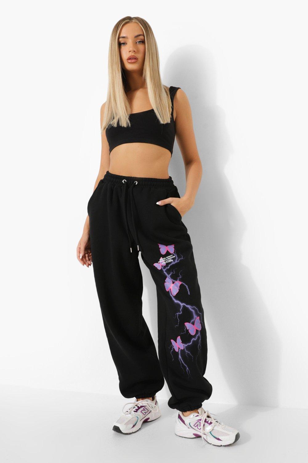 Black best sale butterfly joggers