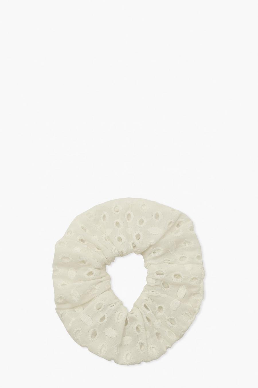 White Eyelet Scrunchie image number 1