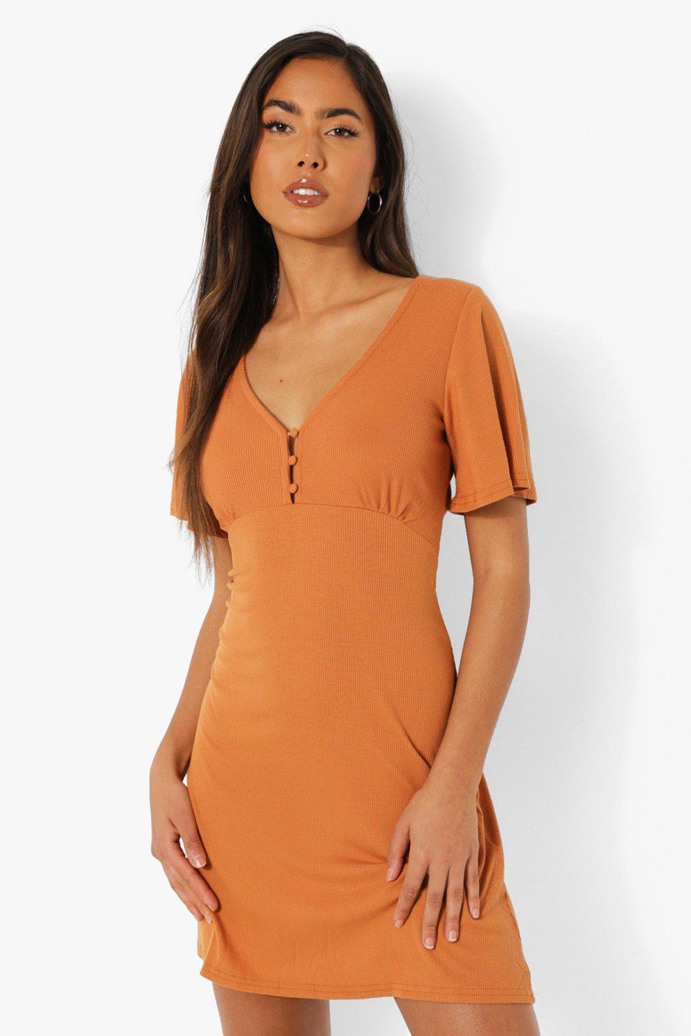 Robe Courte Boutonnée | Boohoo