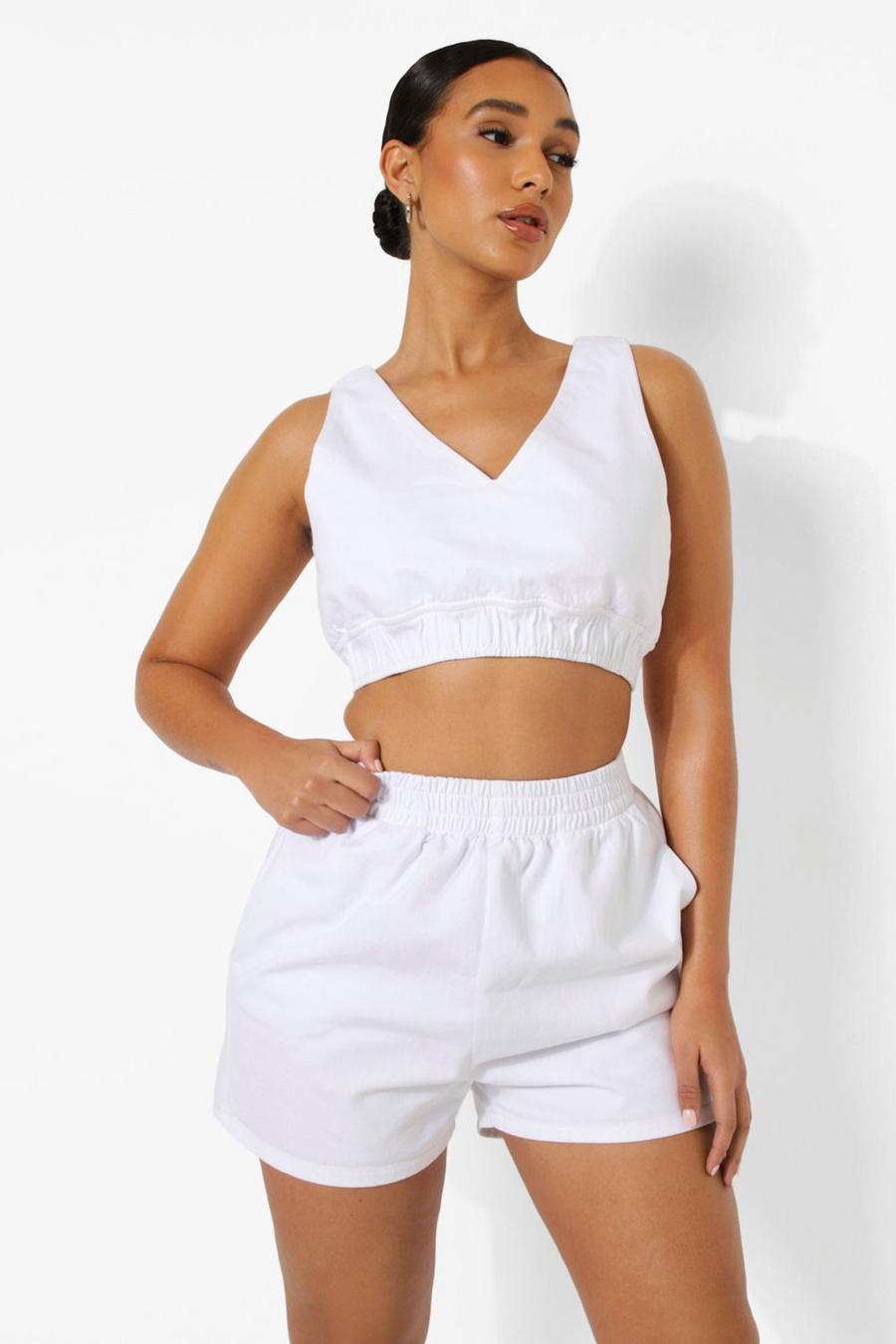 Shorts mit elastischem Bund, White image number 1